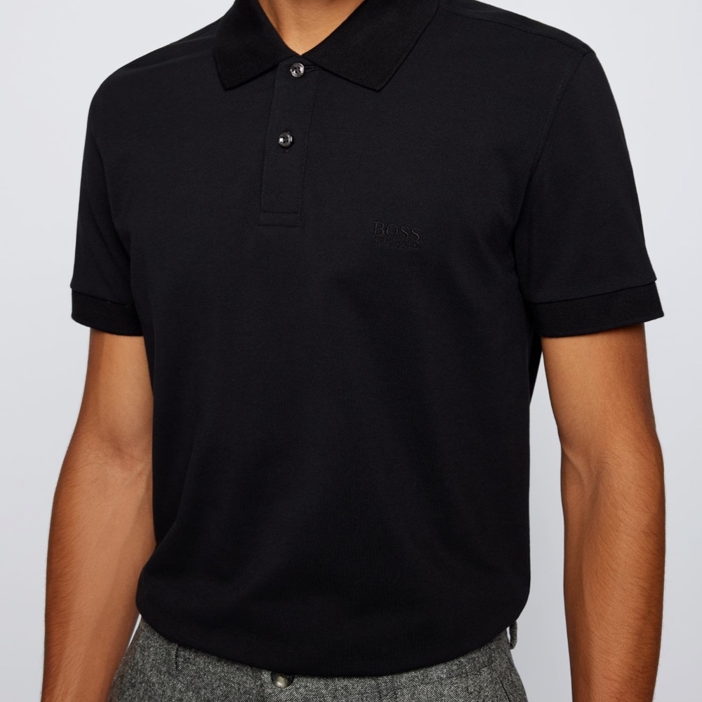 Hugo Boss Regular-Fit Polo Shirt With Logo Embroidery - Black M